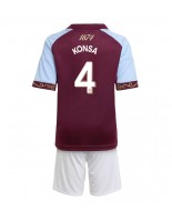 Otroške Nogometnih dresov Aston Villa Ezri Konsa #4 Domači 2025-26 Kratki rokavi (+ hlače)